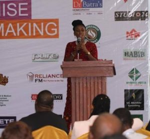 picture of Adaku Omidosu giving a speech