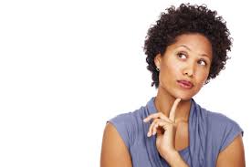 picture of a thinking black lady