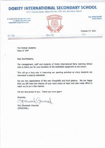 Mrs Zovannah Onumah letter to DISS Alumni