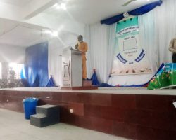 Mr Bright Adawisi speaking at Dority graduation